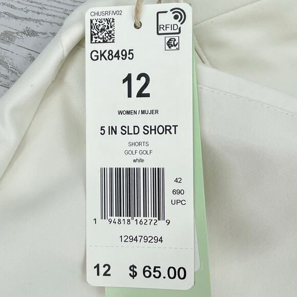 Adidas Women's Primegreen Flat Front Golf Shorts, 5" Inseam NWT, Sz. 12, Tennis - Picture 5 of 11